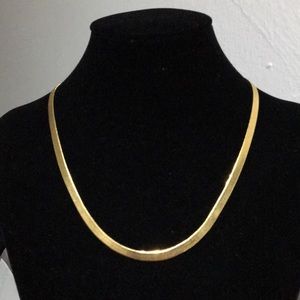 Monet Flat Snake Gold Necklace